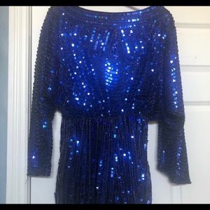 Endless Rose blue sequin romper